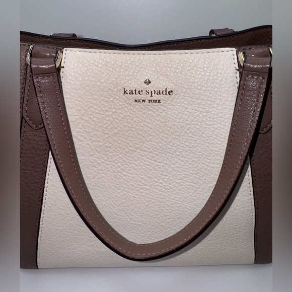 Kate Spade New York Jackson Triple compartment Satchel Leather Neutral Multi - Picture 7 of 7